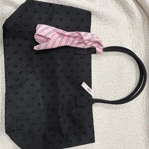Victoria's Secret Black Tote with Pink Scarf